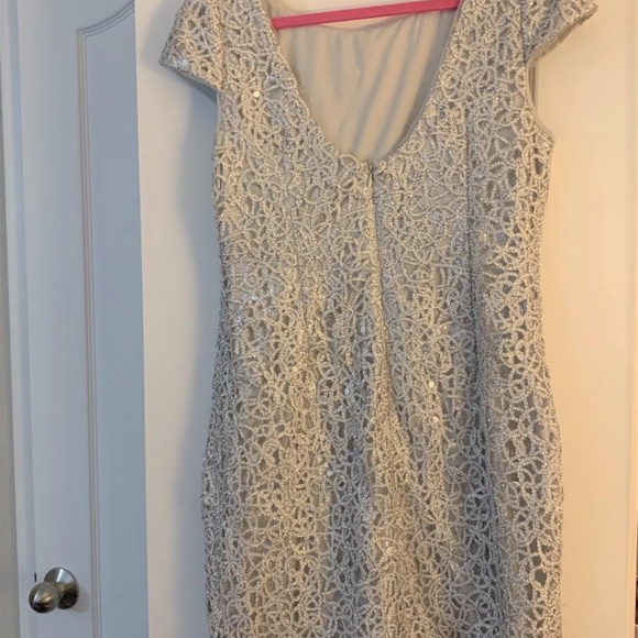 white sparkle evening dress - Picture 2 of 2